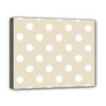 Polka Dots - White on Pearl Brown Canvas 10  x 8  (Stretched)