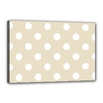 Polka Dots - White on Pearl Brown Canvas 18  x 12  (Stretched)