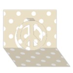 Polka Dots - White on Pearl Brown Peace Sign 3D Greeting Card (7x5)