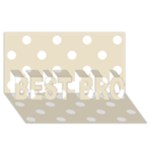 Polka Dots - White on Pearl Brown BEST BRO 3D Greeting Card (8x4)