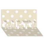 Polka Dots - White on Pearl Brown PARTY 3D Greeting Card (8x4)