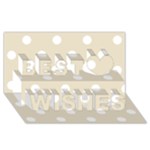 Polka Dots - White on Pearl Brown Best Wish 3D Greeting Card (8x4)