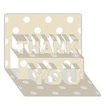 Polka Dots - White on Pearl Brown THANK YOU 3D Greeting Card (7x5)