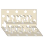 Polka Dots - White on Pearl Brown Laugh Live Love 3D Greeting Card (8x4)