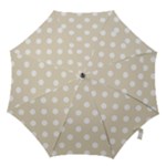 Polka Dots - White on Pearl Brown Hook Handle Umbrella (Large)