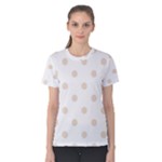 Polka Dots - Almond Brown on White Women s Cotton Tee