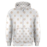 Polka Dots - Almond Brown on White Men s Zipper Hoodie