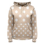 Polka Dots - White on Pastel Brown Women s Pullover Hoodie