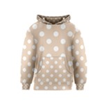 Polka Dots - White on Pastel Brown Kid s Pullover Hoodie