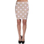 Polka Dots - White on Pastel Brown Bodycon Skirt