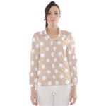 Polka Dots - White on Pastel Brown Wind Breaker (Women)