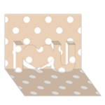 Polka Dots - White on Pastel Brown I Love You 3D Greeting Card (7x5)