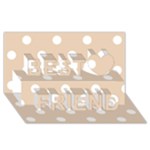 Polka Dots - White on Pastel Brown Best Friends 3D Greeting Card (8x4)