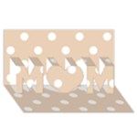 Polka Dots - White on Pastel Brown MOM 3D Greeting Card (8x4)