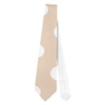 Polka Dots - White on Pastel Brown Necktie (One Side)