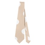 Polka Dots - White on Pastel Brown Necktie (Two Side)