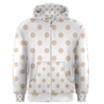 Polka Dots - Pastel Brown on White Men s Zipper Hoodie