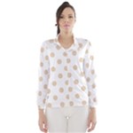 Polka Dots - Pastel Brown on White Wind Breaker (Women)