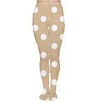 Polka Dots - White on Tan Brown Women s Tights