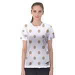 Polka Dots - Tan Brown on White Women s Sport Mesh Tee