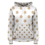 Polka Dots - Tan Brown on White Women s Pullover Hoodie