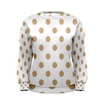 Polka Dots - Tan Brown on White Women s Sweatshirt