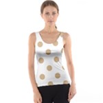 Polka Dots - Tan Brown on White Tank Top