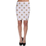 Polka Dots - Tan Brown on White Bodycon Skirt