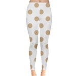 Polka Dots - Tan Brown on White Women s Leggings