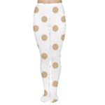 Polka Dots - Tan Brown on White Women s Tights