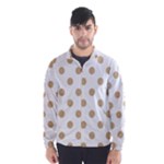 Polka Dots - Tan Brown on White Wind Breaker (Men)