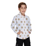 Polka Dots - Tan Brown on White Wind Breaker (Kids)