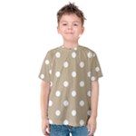 Polka Dots - White on Khaki Brown Kid s Cotton Tee