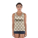 Polka Dots - White on Khaki Brown Women s Sport Tank Top