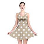 Polka Dots - White on Khaki Brown Reversible Skater Dress