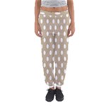 Polka Dots - White on Khaki Brown Women s Jogger Sweatpants