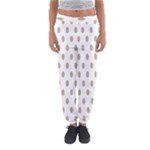 Polka Dots - Khaki Brown on White Women s Jogger Sweatpants