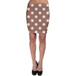 Polka Dots - White on French Beige Bodycon Skirt