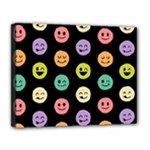 pastel smiley faces Canvas 14  x 11  (Stretched)