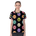 pastel smiley faces Women s Cotton Tee