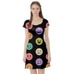 pastel smiley faces Short Sleeve Skater Dress