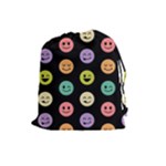 pastel smiley faces Drawstring Pouch (Large)