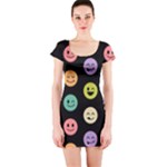 pastel smiley faces Short Sleeve Bodycon Dress