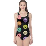 pastel smiley faces One Piece Swimsuit