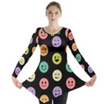 pastel smiley faces Long Sleeve Tunic 