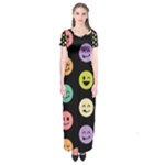 pastel smiley faces Short Sleeve Maxi Dress