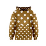 Polka Dots - White on Golden Brown Kid s Pullover Hoodie