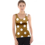 Polka Dots - White on Golden Brown Tank Top