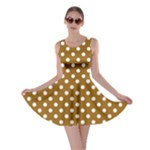 Polka Dots - White on Golden Brown Skater Dress