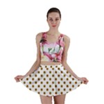 Polka Dots - Golden Brown on White Mini Skirt